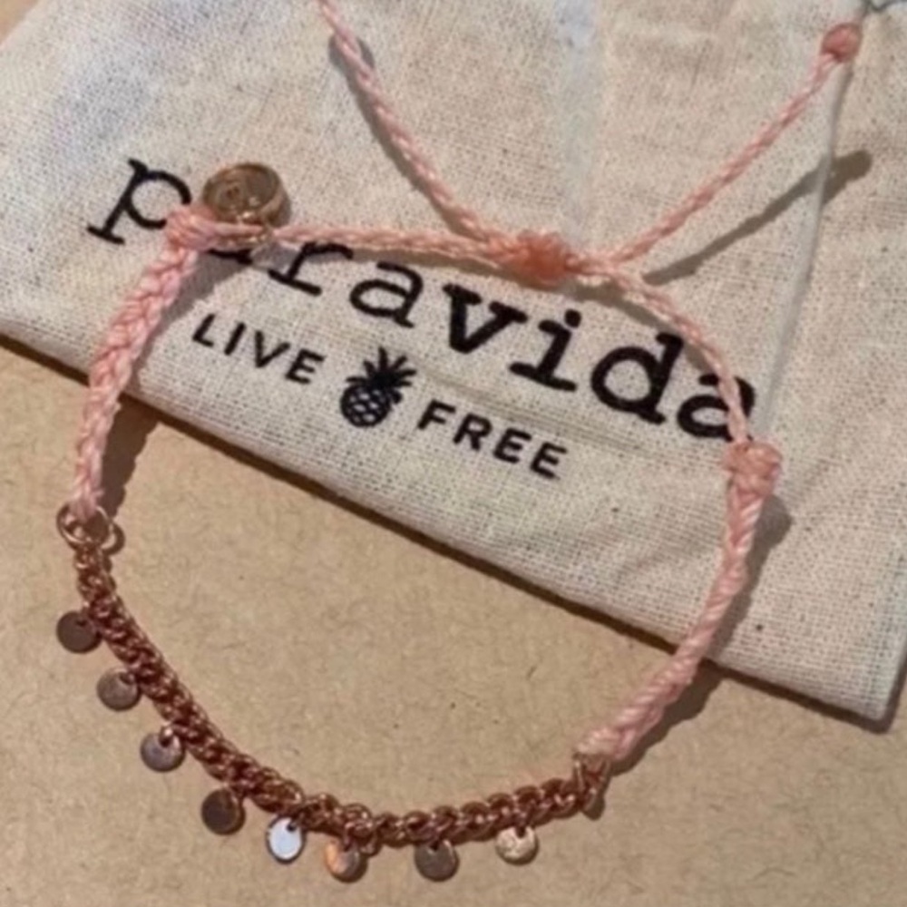 PURA VIDA Peach Calypso Rose Gold Coin Bracelet NEW rare!